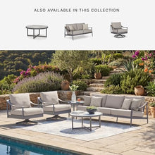Signature Design by Ashley North Island Outdoor Rocking Chair, 360‑Degree Swivel Lounge Seating with Powder‑Coated Aluminum Frame and UV‑Resistant Nuvella® Fabric for Patio or Porch, Gray