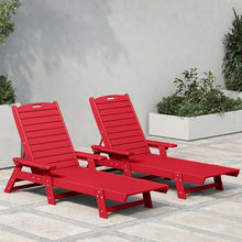 WestinTrends Malibu Poly Reclining Chaise Lounge (Set of 2) Red