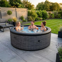 Wave Tahoe Eco-Foam Hot Tub | Round Energy-Efficient Outdoor Spa with 90 Bubble Jets, Built-in Heater, WiFi App Control and Insulated Cover | Flint Gray | 6 Person | Standard