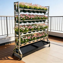 sunbiaouk 4-Tier Raised Garden Bed, Plant Stand Indoor Outdoor,Vertical Raised Garden Bed Planter Box with Wheels, for Strawberries, Flowers, Herbs, Vegetables