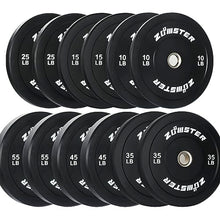 Zoomster Bumper Plate Olympic Weight Plate with Steel Insert Strength Training Weight Lifting Plate 370LB Black