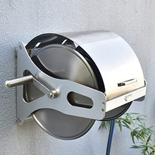Fadiadem Wall/Floor Mount Garden Hose Reel with Hose, Outdoor Hideaway Storage Reel with Waterproof Cover, Multi-Purpose Stainless Steel Hose Reel with Sprayer Nozzle, Water Pipe Rack Hose Holder