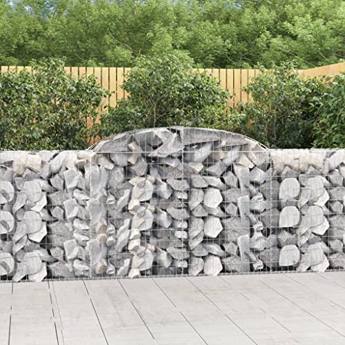 Arched Gabion Baskets 3 pcs Galvanized Iron 118.1"x19.7"x39.4"/47.2" White Black