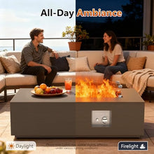 2-Piece 42" Rectangular Propane Fire Pit Table for Outside Patio 50,000 BTU
