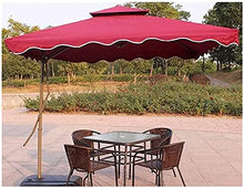 JOMRTS Parasol Garden Patio Umbrellas 2.2M Square Patio Offset Roma Parasol for Garden, Deck, Backyard and Pool Double Layer Cantilever Hanging Sun Umbrella with Cross Base