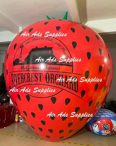 Air-Ads Supplies Giant Inflatable Flying Strawberry Balloon 11.5ft Red