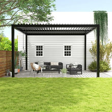 ANTSKU 10'x13' Louvered Aluminum Pergola with Retractable Roof Black