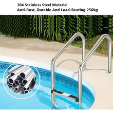 3 Step Swimming Pool Ladder,with Stainless Steel Armrests,Weight Capacity 550 Lbs,Easy to Climb for Open Air Bath Water Park(3-steps1.5mm)
