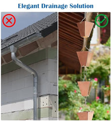YUSIWOAL Decorative Rain Gutter Drip Chains - Heavy Rain Replacement for Outdoor Pergola and Garden Downspouts(5M (16.4Ft))