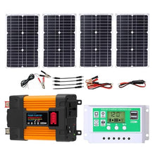 XDZT 4000W 6000W Complete Solar Inverter Kit with 50A Controller and 100W Solar Panel Home Grid System Solar Generator for Home and Outdoor Power System(6000W,12V-110V)