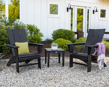 POLYWOOD Modern 3-Piece Curveback Adirondack Chair Set with End Table