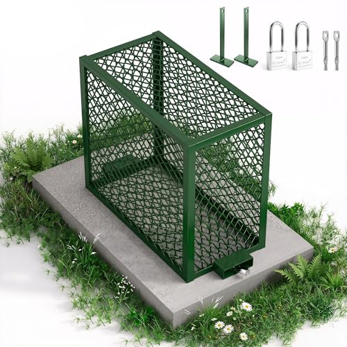HESMAX Backflow Preventer Security Cage, 34.37" L×13.39" W×24.02" H, Weather Resistant Steel Security Cover for Irrigation Systems, Outdoor Anti-Theft Backflow Protector with Dry/Wet Anchors & Locks