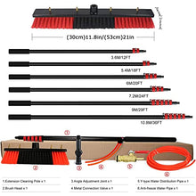 Window and Solar Panel Washing Pole Brush Watering Pole Kit with 20m Hose, 6M 7.2M 9M 12M Professional Cleaning Equipment Tool Watering Brush, 55cm Brush-36FT/10.8M (55cm Brush 30FT/9M) (55cmbrush 24