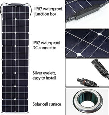400W Portable Bendable Solar Panel Battery Charger Kit 2X200watt Monocrystalline PV Module for Car RV Marine Boat Caravan