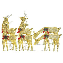 UUGRANDTO Christmas Reindeer Set of 6 Gold Fabric, Steel Medium, Outdoor Indoor Lighted Yard Decor, Warm White LED, Holiday Display