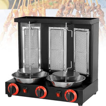 YDBMY Commercial Meat Rotisserie,Electric Vertical Kebab Grill,Countertop Gas Grill Machine,Automatic Rotating Skewers Machine,Indoor Kebab Machine,Black-TripleKnob