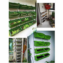 Vertical Garden Wall Hanging Planter, Elevated Garden Beds with Water Drainage Hole, Multi-Layer Railing Flower Pots for Three-Dimensional Greening Planting (Color : Green, Size : 99x90cm)