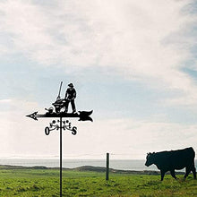 Weathervanes, Iron Weather Vane Durable Retro Farm Scene Garden Wind Vane, Wind Direction Indicator Measuring Tool Outdoor Roof Garden Mount Yard - Farmer