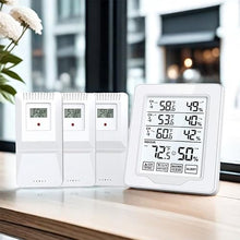 ASWRTYJO ABS Indoor Outdoor Digital Large Screen Touch Alarm Monitoring Temperature Humidity Meter