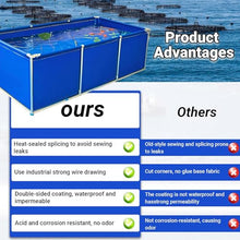 Portable Water Storage Pond Canvas Fish Pond Outdoor Aquarium Pool Pond with Drain Valve Foldable Canvas Fish Pool Pond for Saltwater Fish,Koi,Turtles Swimming Fish (1.5 * 1 * 0.7m)
