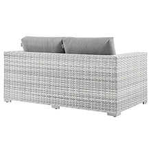 Modway Convene Outdoor Patio Loveseat in Light Gray Gray