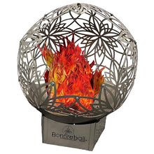 FlowerHouse: Bonfireball Fire Pit - 50" Lotus - Base & Flower Pattern Cover, Stainless Steel, Portable Fire Pit, Outdoor Décor, Patio, Backyard, Beach
