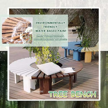 Gaommini Outdoor Benches Wrap Around Tree Seat Semi-Circular Patio Seating with Solid Wood Frame, Curved Tree Bench All-Weather Plant Stand Rack(Wood Color,Round)
