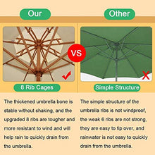 3WWWQMAA8 Patio Umbrella, Outdoor Red Market Table Umbrella Double Parasol with Crank Lift and 8 Ribs, 9ft/2.7m Sunshade for Garden/Lawn/Deck