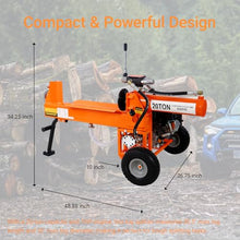Log Splitter Portable 20 Ton, Gas Wood Splitter with 7HP Engine, Wood Splitter for firewood with Auto Return, Horizontal Full Beam Steel Wedge for Home, Forestry Harvesting (Orange 20 Ton 7HP)