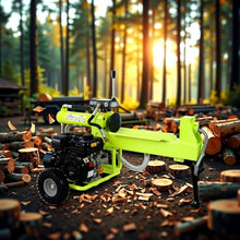 Log Splitter Portable 20 Ton, Gas Wood Splitter with 7HP Engine, Wood Splitter for firewood with Auto Return, Horizontal Full Beam Steel Wedge for Home, Forestry Harvesting (Green 20 Ton 7HP)