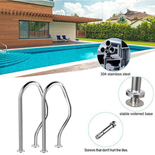 Swimming Pool Handrail Swimming Pool Handrail, Pool Handrails Railing,304 Stainless Steel, Silver, Curved Spa Hand Grab Bar, 31.5 X 18.5 Inches Pool Hand Rail,200KG Load Capacity