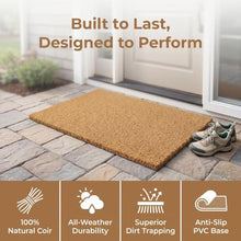 Coco Doormat With Heavy-Duty Backing Non Slip For Outdoor Or Indoor Uses