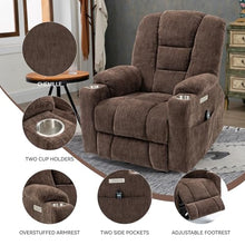 Power Lift Recliner Chair for Elderly with Massage & Heat, Chenille, Brown