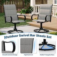Garvee Patio Swivel Chair Set of 8 Outdoor Dining Chairs Padded Khaki