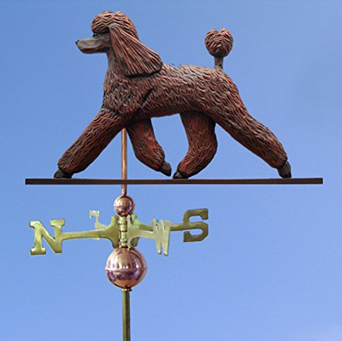 Poodle Hand Carved & Painted Weathervane Brown 22 Inch