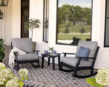POLYWOOD® Braxton 3-Piece Deep Seating Rocker Set in White/Spectrum Indigo