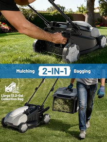 Litheli 40V Lawn Mower Electric, Push Mower, Lawnmower Battery Cordless