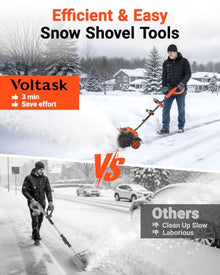VOLTASK 48V Cordless Snow Blower, 48-Volt | 20-Inch Brushless Electric Snow Blower Cordless, Battery Snow Blower with Directional Plate & LED Lights (2 * 24V Battery & Dual Quick Charger Included)