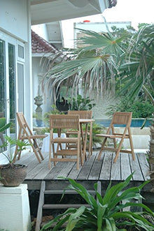 Anderson Teak Windsor Round Bistro Set - Folding Table & Chairs 5-Piece