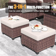 LayinSun 6 Pieces Patio Furniture Set with Swivel Chairs Brown/Beige