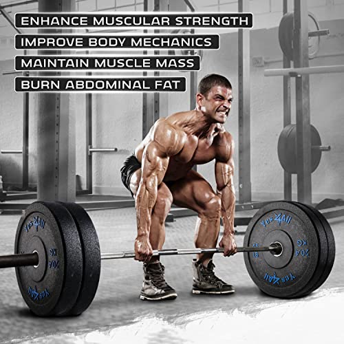 Yes4All 2-Inch Bumper Plate Olympic Rubber Weight Plate 250LB Plate Set