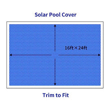 BigXwell Heavy-Duty Solar Pool Cover 16x24ft - 16Mil Blue