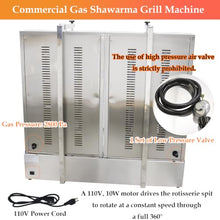 WYDDDARY Commercial Gas Shawarma Grill Machine 2800Pa 2-Station Auto-rotate
