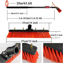 TOOJUN Solar Panel Cleaning Brush and Adjustable Pole, Water Fed Pole Window Cleaning Kit Car Cleaning Equipment with Rotating Brush Head,3.6m/12ft