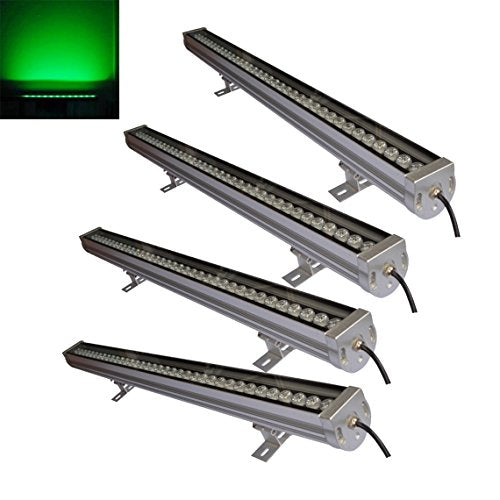 Langboss 36W LED Wall Washer Light IP65 Waterproof Landscape Lighting AC85-265V Input Building Floodlights 1 Meter Length Linear Lamp - Pack of 4 (Green)
