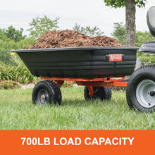 Agri-Fab Tow Behind Poly Dump Swivel Cart for Lawn Tractors and Mowers, 700 lb Capacity, 12 Cu Ft Utility Trailer
