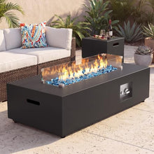 Sunpeak 42" Rectangular Outdoor Propane Fire Pit Table for Outside Patio