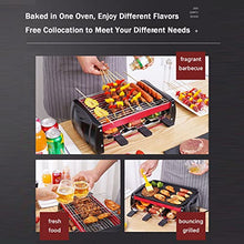 Health BBQ Grill Electric Double Layer with Adjustable Temperature and Drip Tray, Indoor Kitchen Dining Tabletop Griddle BBQ Barbecue Smoke-Free Grill Stove for Kitchen Dinner Festival Cooking,M