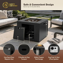 Kinger Home Kai 32-Inch Square Propane Fire Pit Table, Alloy Steel Outdoor Fire Pit with 50,000 BTUs, CSA-Certified, Includes a Burner lid, Lava Rocks and Weather Resistance Cover