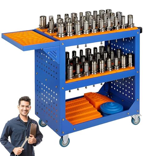 ICEMOB 3 Tier Mechanic Tool Cart Mobile Work Table,Heavy-Duty Service Cart with 4 Storage Boxes,Industrial-Grade Tool Trolley,Garage Tool Organizer,Supports Up to 300KG